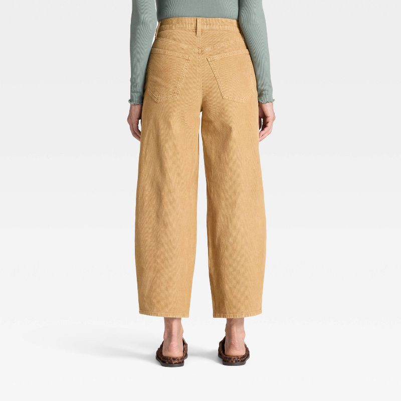 slide 2 of 5, Women's High-Rise Corduroy Barrel Jeans - Universal Thread™ Tan 8, 1 ct