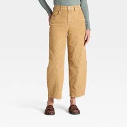 Women's High-Rise Corduroy Barrel Jeans - Universal Thread™ Tan 14