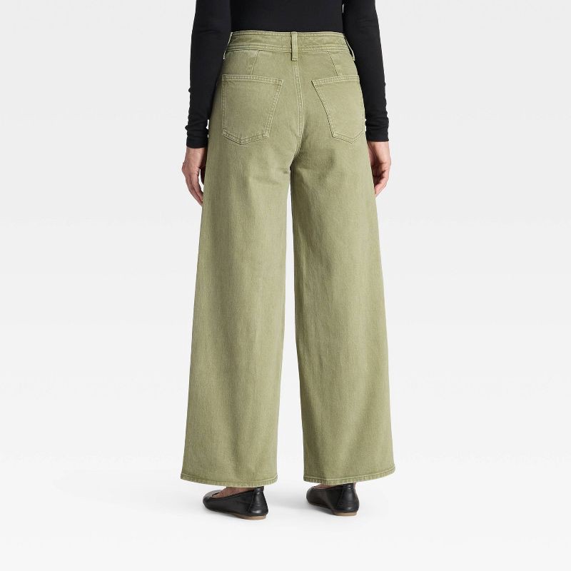 slide 2 of 5, Women's High-Rise Sailor Wide Leg Ankle Jeans - Universal Thread™ Green 12, 1 ct