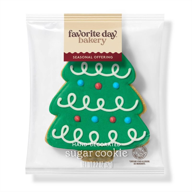 slide 1 of 3, Holiday Decorated Tree Cookie - 2.2oz - Favorite Day™, 2.2 oz