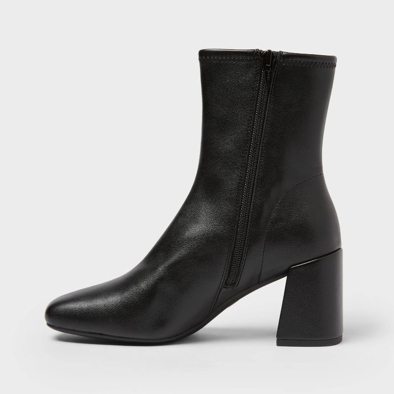 slide 2 of 3, Women's Pippa High Shaft Heeled Boots - A New Day™ Black 8.5, 1 ct