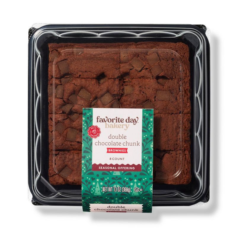 slide 1 of 3, Double Chocolate Chunk Brownies - 13oz/8ct - Favorite Day™, 8 ct; 13 oz