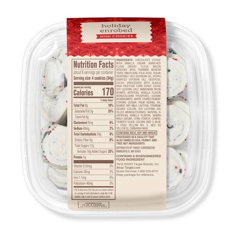 slide 2 of 3, Holiday Christmas Enrobed Mini Cookies - 7oz - Favorite Day™, 7 oz