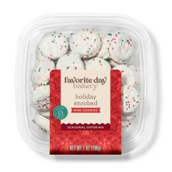 Holiday Christmas Enrobed Mini Cookies - 7oz - Favorite Day™