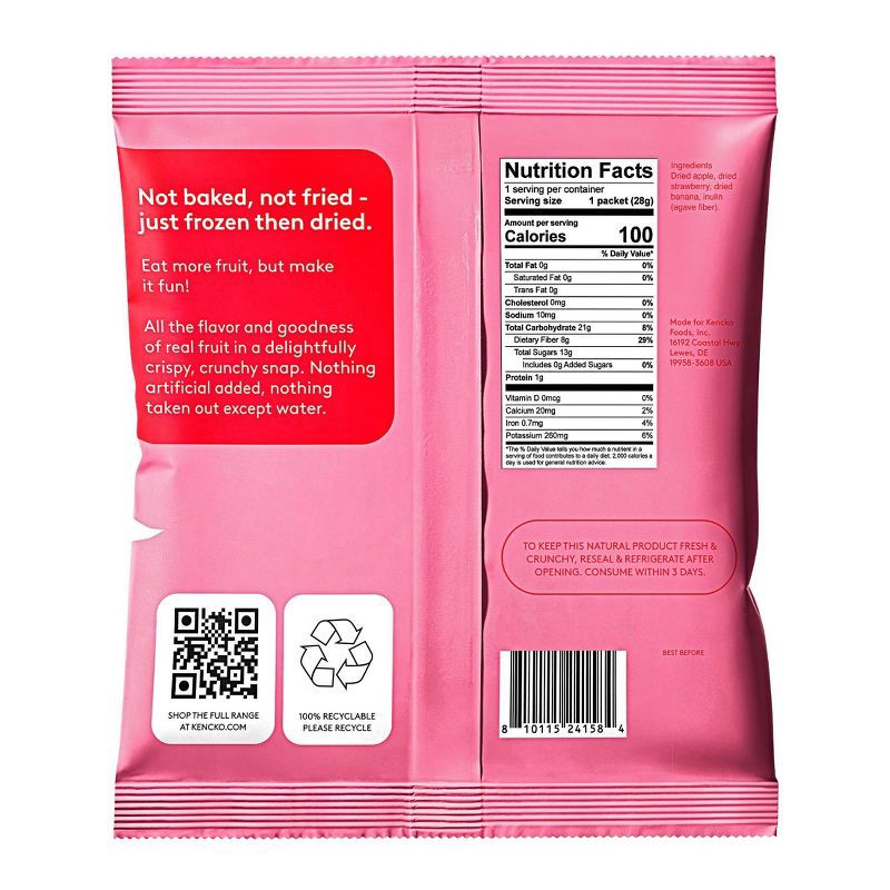 slide 2 of 7, Kencko Strawberry Fruit Snaps - 1oz, 1 oz