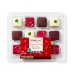 Holiday Christmas Chocolate, Red Velvet & Vanilla Cake Bites - 9.5oz/12ct - Favorite Day™