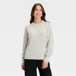 Women's Woolen Crew Pullover Sweater - A New Day™ Heather Gray M