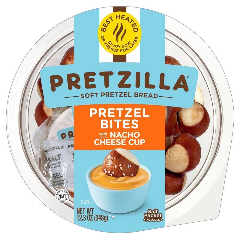 slide 5 of 5, Pretzilla Soft Pretzel Bites Tub with Nacho Dipping Sauce - 12.3oz, 12.3 oz