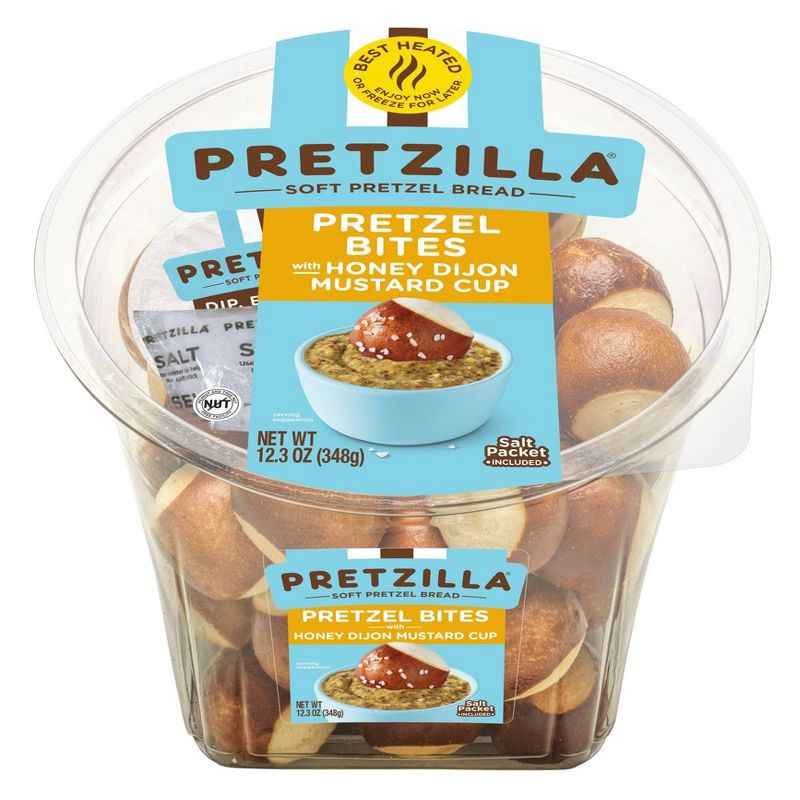 slide 3 of 5, Pretzilla Soft Pretzel Bites Tub with Honey Dijon Dipping Sauce - 12.03oz, 12.03 oz