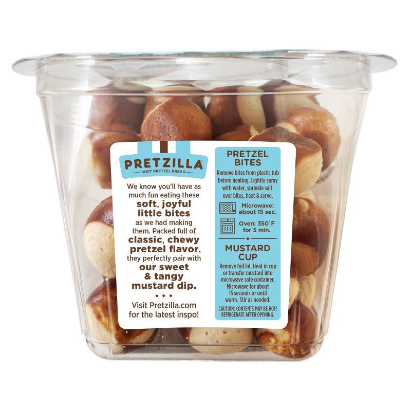 slide 4 of 5, Pretzilla Soft Pretzel Bites Tub with Honey Dijon Dipping Sauce - 12.03oz, 12.03 oz