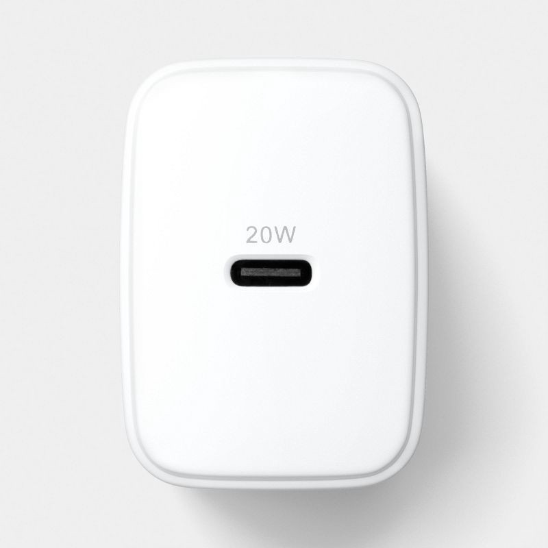 slide 4 of 4, USB-C Wall Charger with 10ft USB-C to USB-C Cable 2 Pack Home Charging Kit - dealworthy™ White, 10 ft, 2 ct