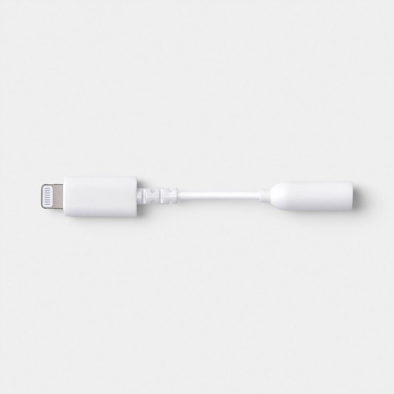 slide 2 of 3, 3inch Lightning to Aux Adapter -White - dealworthy™ White, 1 ct