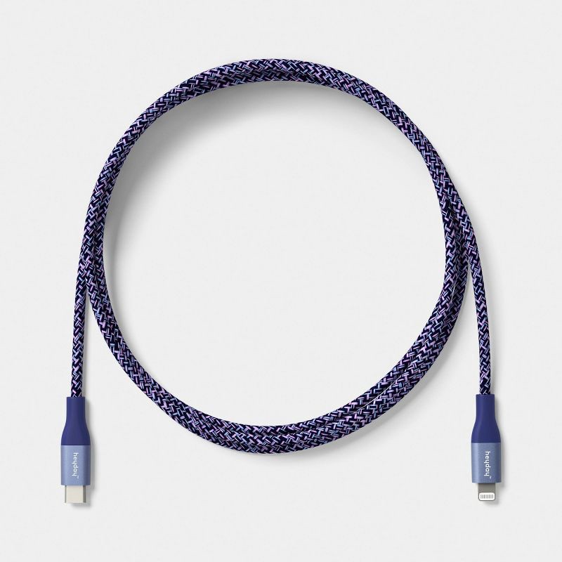 slide 3 of 3, 6ft USB-C to Lightning Braided Cable - heyday™ Future Dusk Dark Blue, 6 ft
