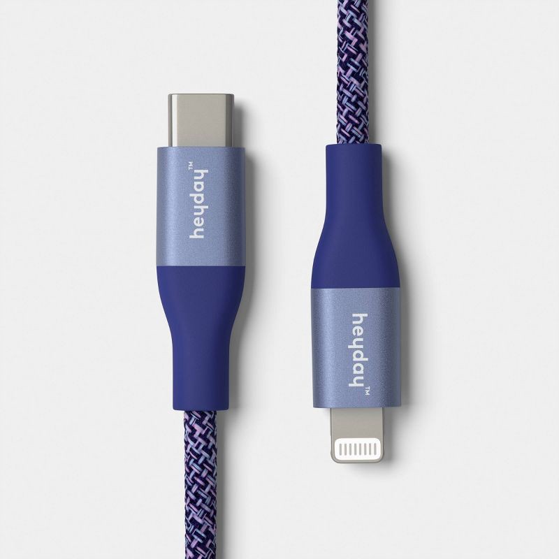slide 1 of 3, 6ft USB-C to Lightning Braided Cable - heyday™ Future Dusk Dark Blue, 6 ft