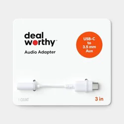 3inch USB-C to Aux Adapter - White - dealworthy™ White