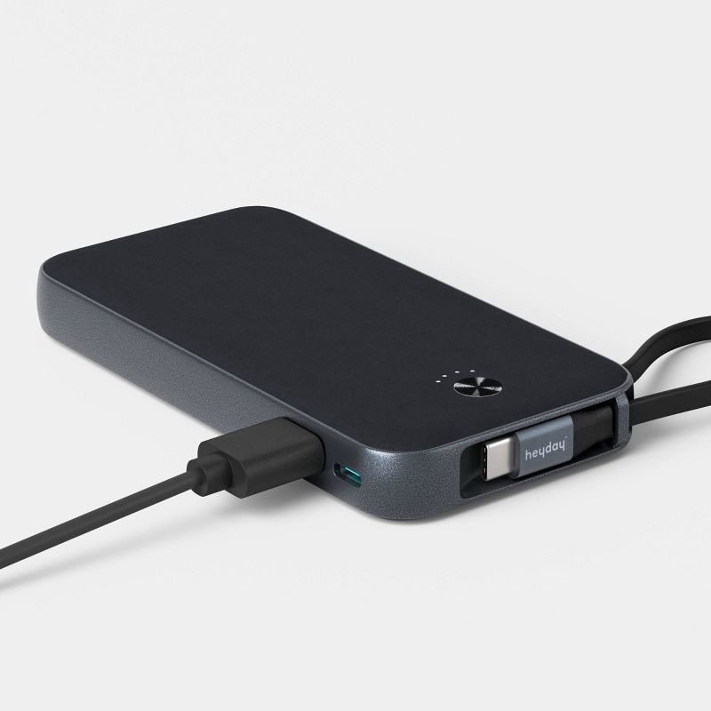 slide 2 of 3, 10000mAh Power Bank w/ USB- C Cable - Black - heyday™ Black, 1 ct