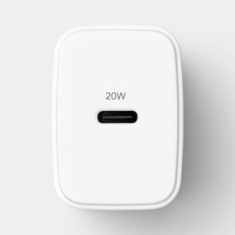 slide 4 of 4, USB-C Wall Charger with 10ft USB-C to USB-C Cable Home Charging Kit - dealworthy™ White, 10 ft