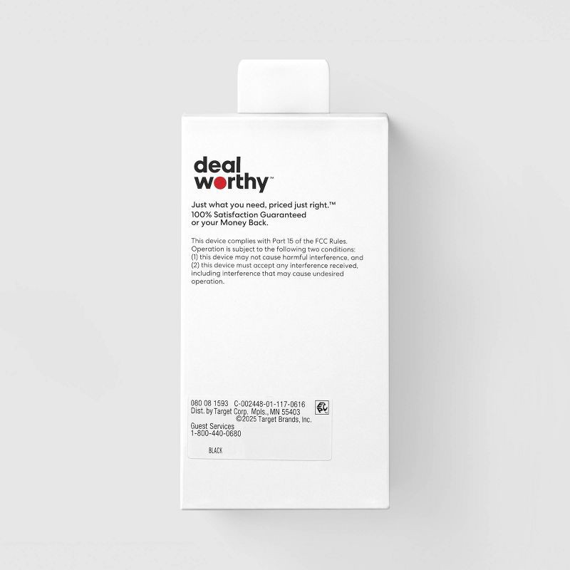 slide 3 of 3, Retractable Cable Car Charger - dealworthy™ Black, 1 ct