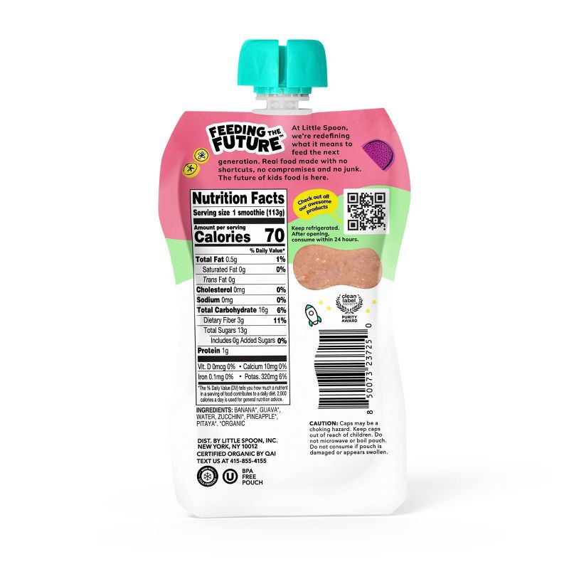 slide 3 of 6, Little Spoon Pineapple Guava Punch Organic Kids' Smoothie - 4oz Refrigerated Pouch, 4 oz