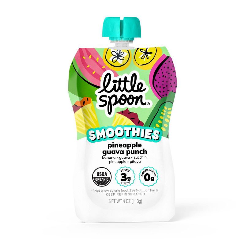 slide 1 of 6, Little Spoon Pineapple Guava Punch Organic Kids' Smoothie - 4oz Refrigerated Pouch, 4 oz