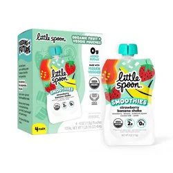 Little Spoon Strawberry Banana Organic Kids' Smoothie - 16oz/4ct Refrigerated Pouches