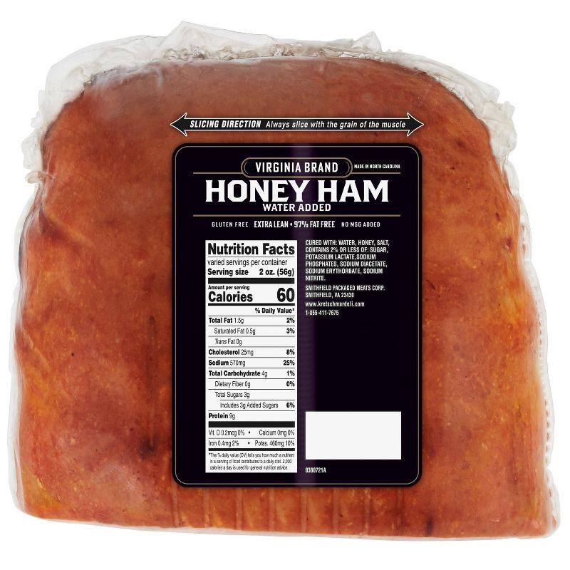 slide 2 of 4, Kretschmar Virginia Honey Half Ham Deli Fresh Sliced - price per lb, per lb