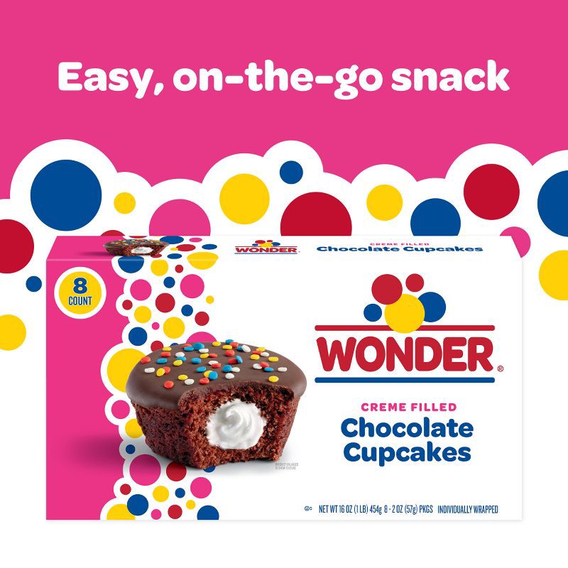 slide 5 of 10, Wonder Creme Filled Chocolate Cupcakes - 16oz/8ct, 8 ct; 16 oz