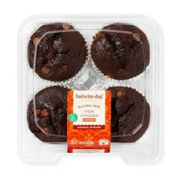 Triple Chocolate Muffins - 14oz/4ct - Favorite Day™