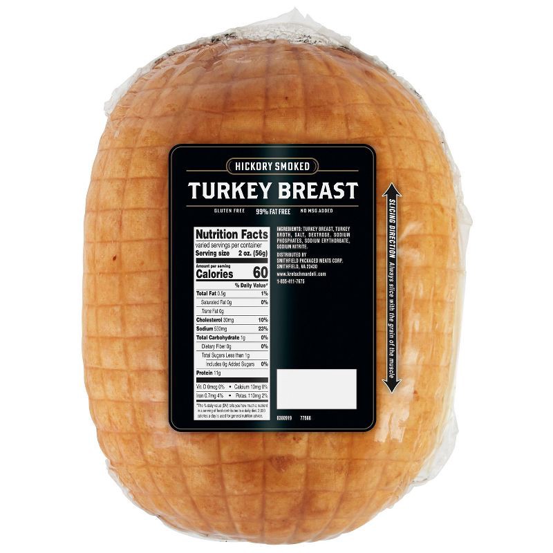 slide 2 of 5, Kretschmar Hickory Smoked Turkey Breast Deli Fresh Sliced - price per lb, per lb