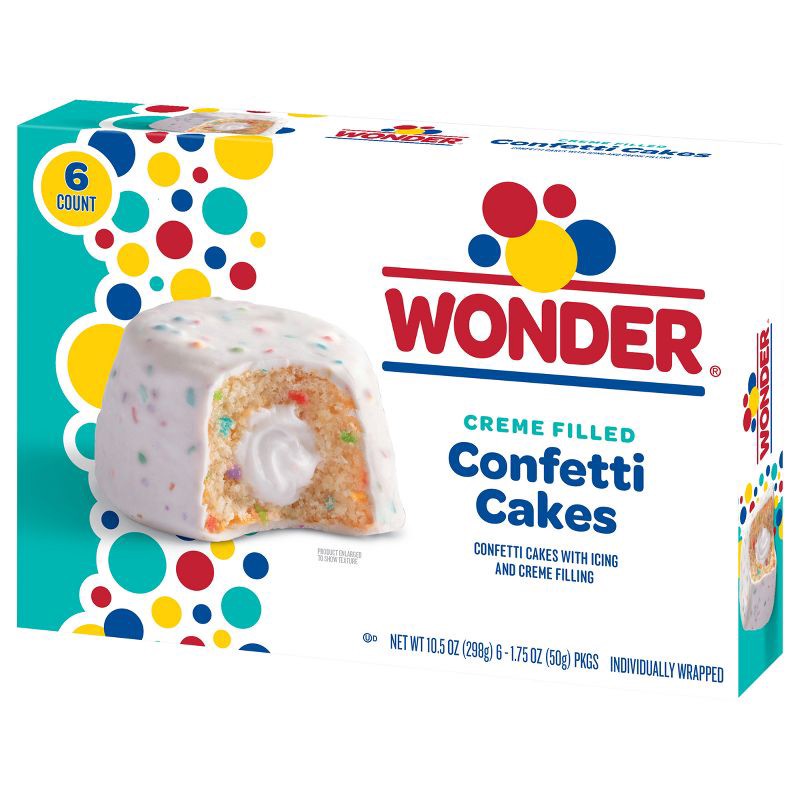 slide 12 of 12, Wonder Cream Filled Confetti Cakes - 10.5oz/6ct, 6 ct; 10.5 oz