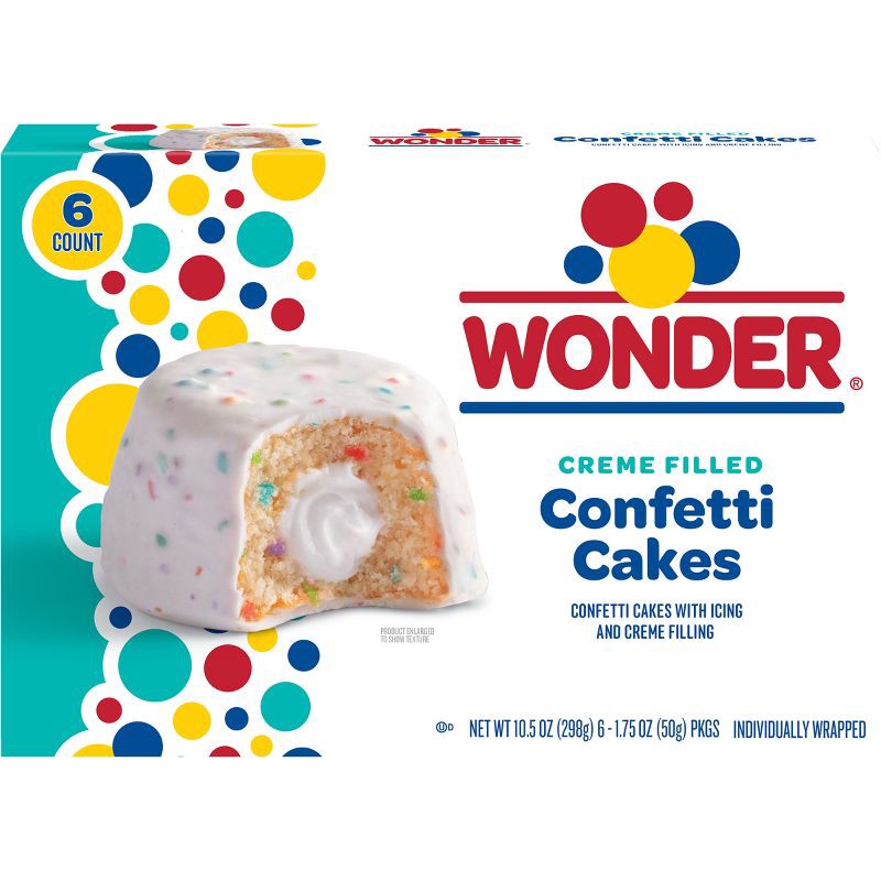 slide 9 of 12, Wonder Cream Filled Confetti Cakes - 10.5oz/6ct, 6 ct; 10.5 oz