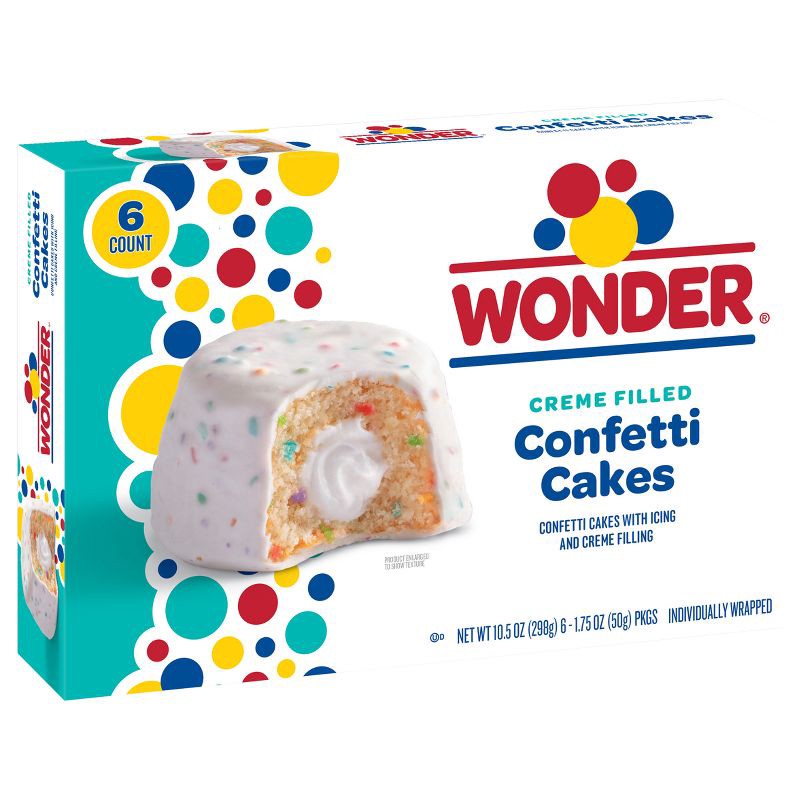 slide 11 of 12, Wonder Cream Filled Confetti Cakes - 10.5oz/6ct, 6 ct; 10.5 oz