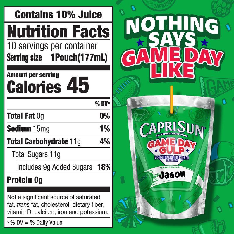 slide 2 of 9, Capri Sun Gameday Gulp Juice Drink - 10pk, 10 ct