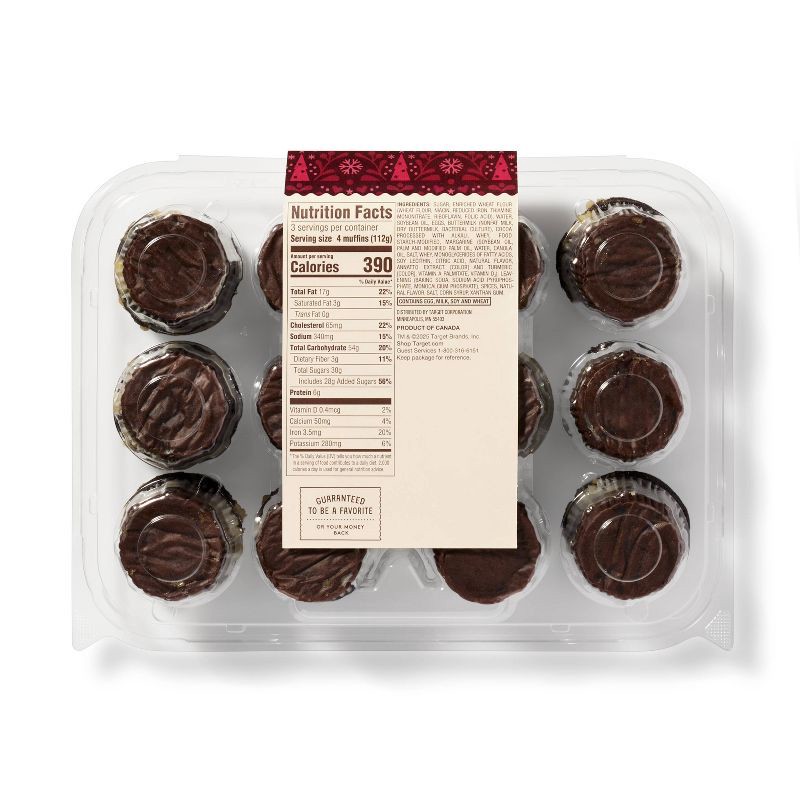 slide 2 of 3, Spiced Cocoa Mini Muffins - 12ct/11.9oz - Favorite Day™, 12 ct, 11.9 oz
