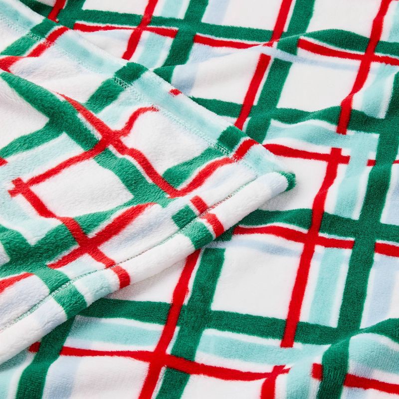 slide 4 of 4, Holiday Plaid Plush Blanket - Cloud Island™, 1 ct