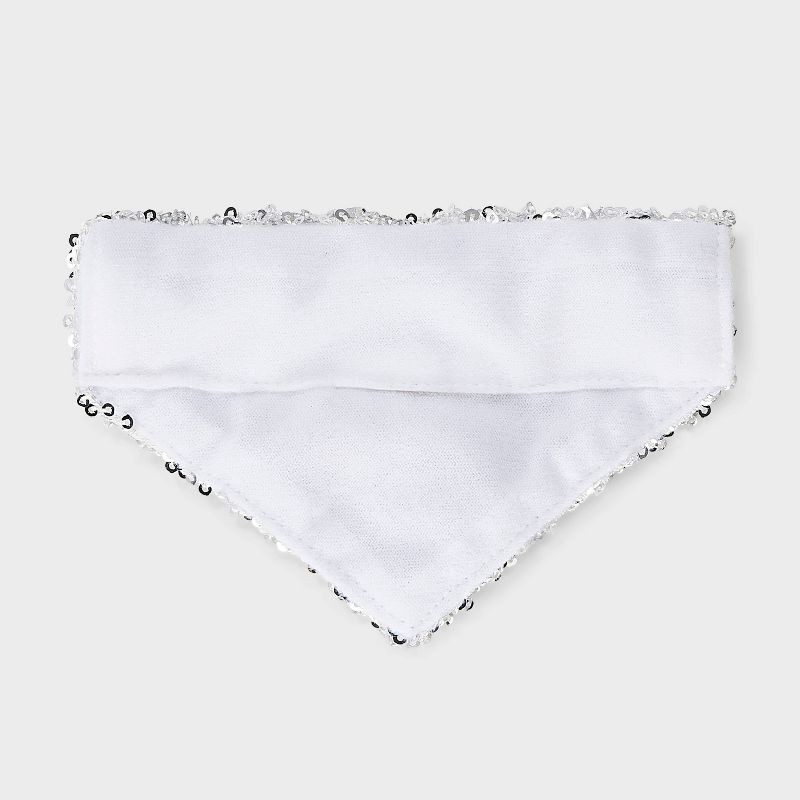 slide 3 of 3, Reversible Silver Sequins Dog Bandana - Boots & Barkley™ XS/S, 1 ct