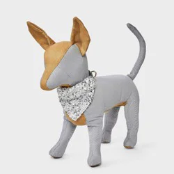 Reversible Silver Sequins Dog Bandana - Boots & Barkley™ XS/S