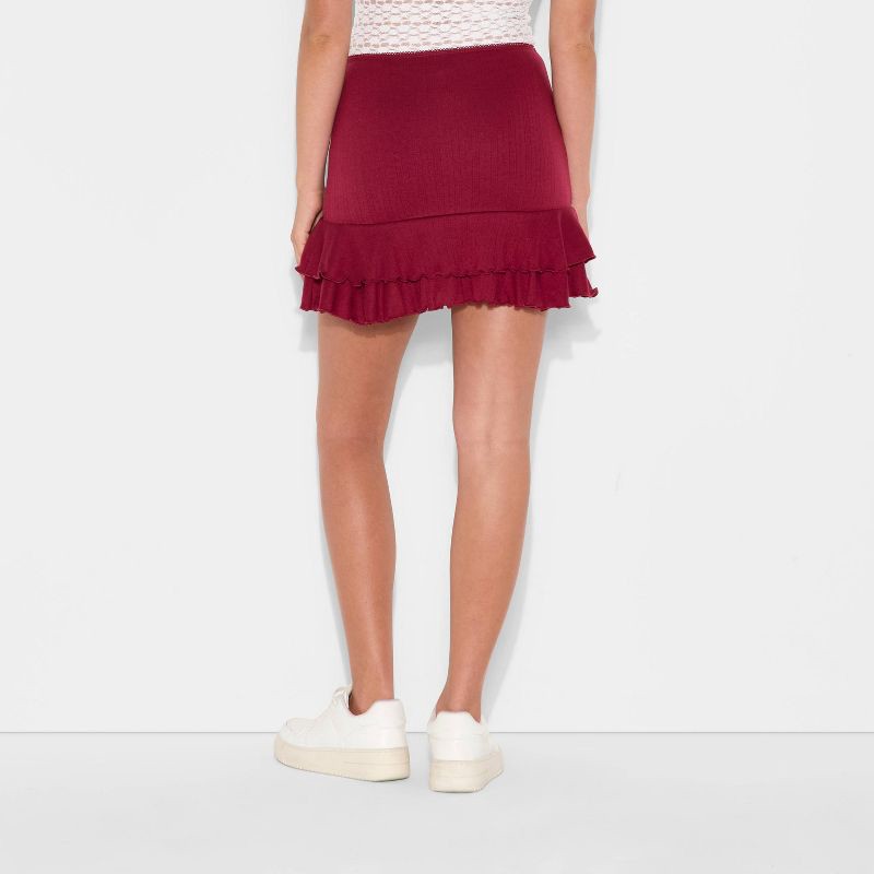 slide 3 of 3, Women's Mini A-Line Skort - Wild Fable™ Burgundy L, 1 ct