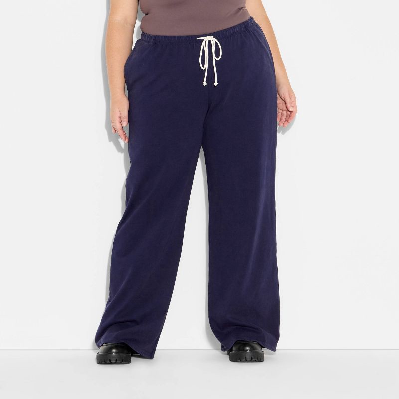 slide 2 of 3, Women's Mid-Rise Knit Sweatpants - Wild Fable™ Navy Blue XXL, 1 ct