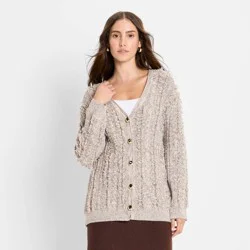 Women's Relaxed Cardigan Sweater - Future Collective Gray XL