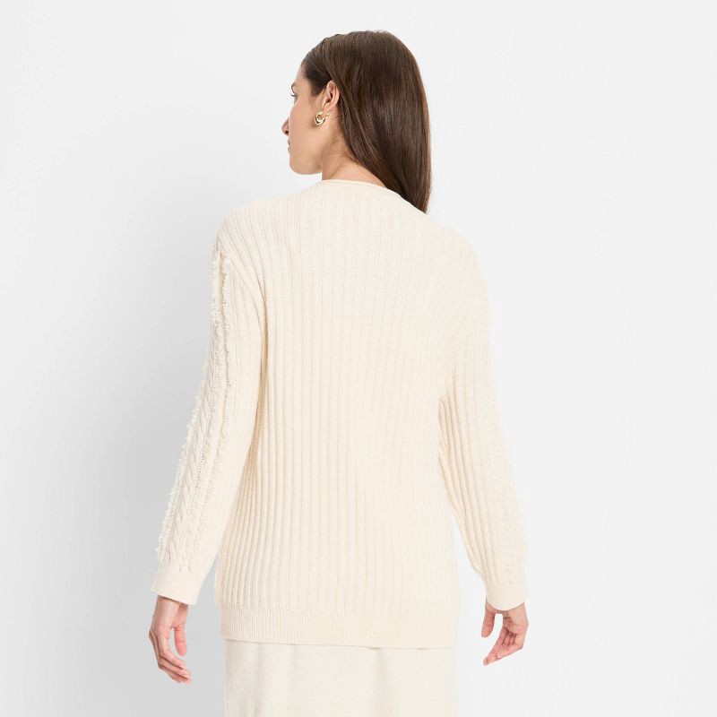 slide 2 of 3, Women's Relaxed Cardigan Sweater - Future Collective Cream XL, 1 ct