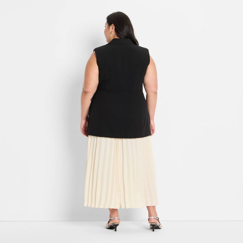 slide 2 of 3, Women's Pleated Midi A-Line Dress - Future Collective Black XXL, 1 ct