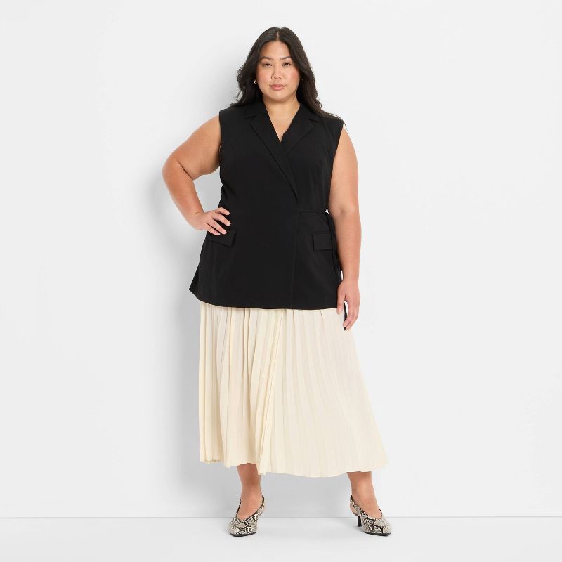 slide 1 of 3, Women's Pleated Midi A-Line Dress - Future Collective Black XXL, 1 ct