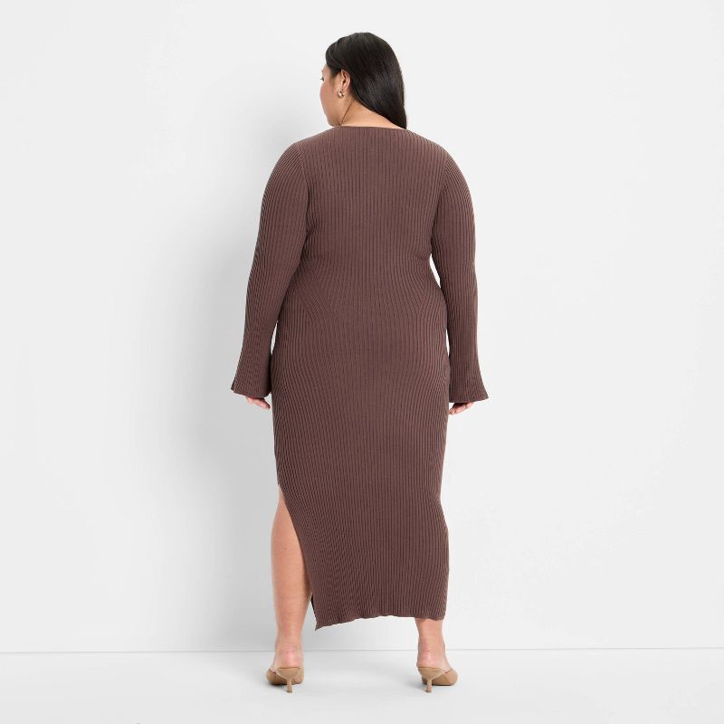 slide 2 of 3, Women's Ribbed Maxi Dress - Future Collective Light Brown XXL, 1 ct