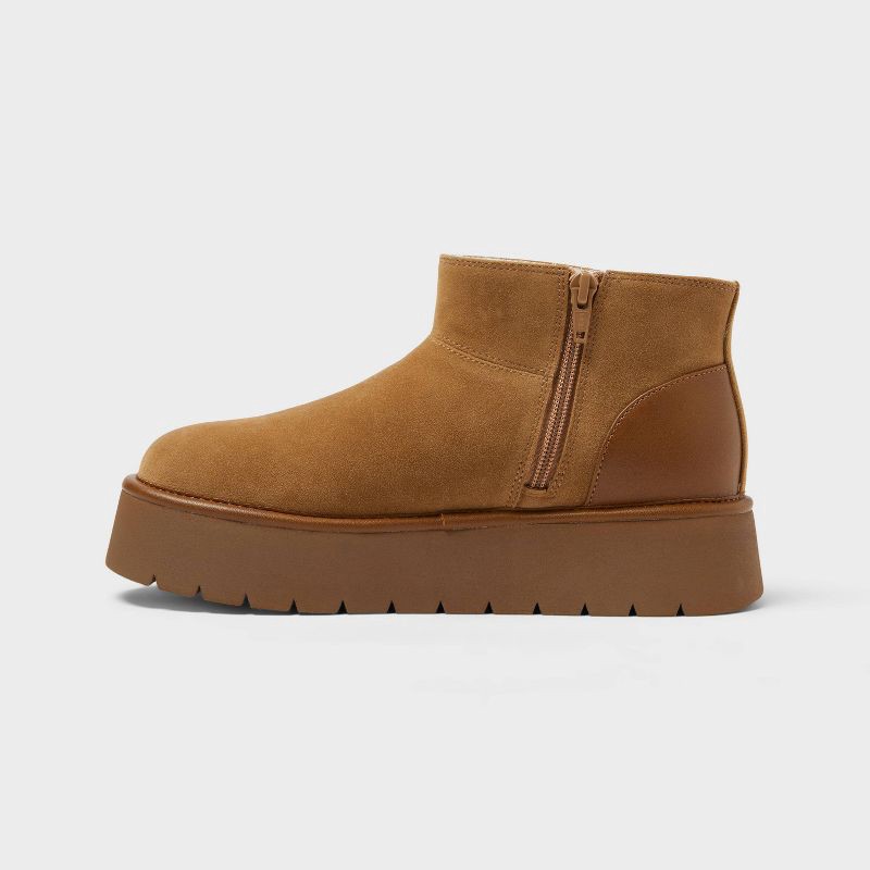 slide 2 of 4, Women's Missy Faux Suede Boots with Memory Foam Insole - Wild Fable™ Chestnut 10, 1 ct