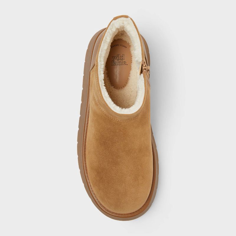 slide 3 of 4, Women's Missy Faux Suede Boots with Memory Foam Insole - Wild Fable™ Chestnut 10, 1 ct