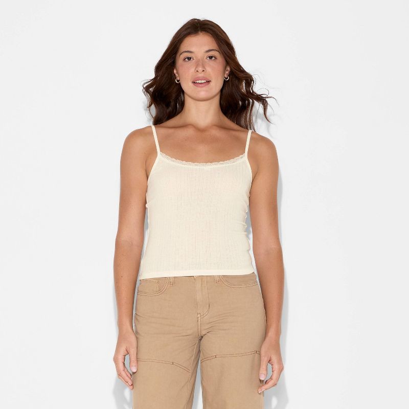 slide 4 of 4, Women's Tank Top - Wild Fable™ Cream M, 1 ct