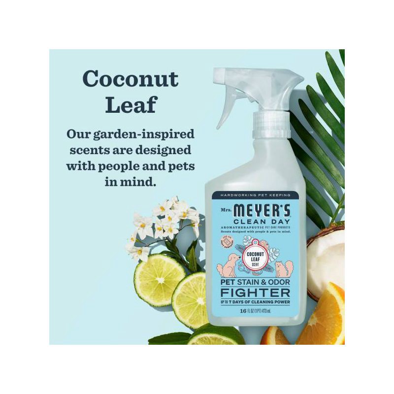 slide 3 of 9, Mrs. Meyer's Clean Day Liquid Coconut Scent Pet Stain Remover and Odor Fighter - 16 fl oz, 16 fl oz