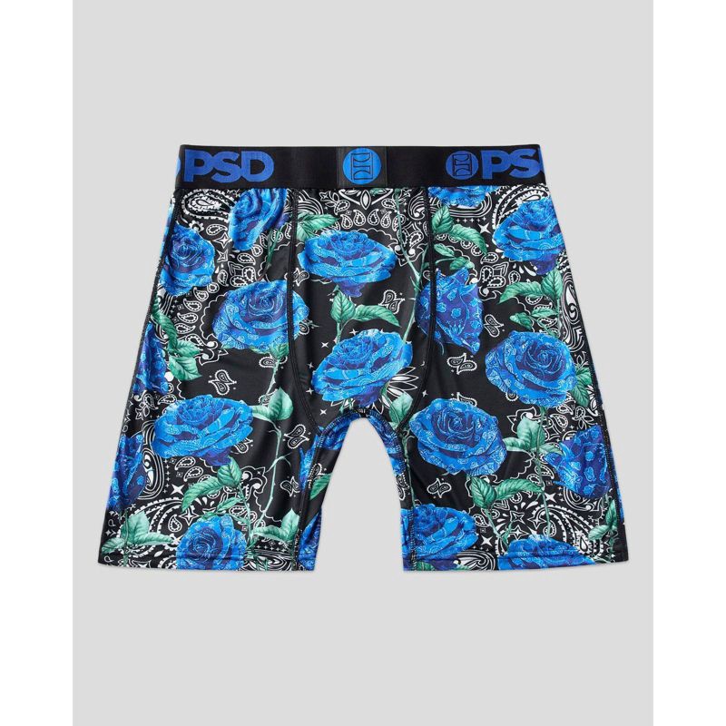 slide 5 of 6, PSD Men's Rose Print Briefs - Red/Blue S, 1 ct