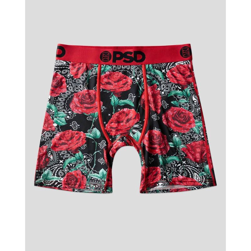 slide 2 of 6, PSD Men's Rose Print Briefs - Red/Blue XXL, 1 ct